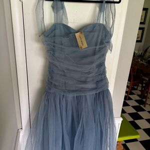 ASOS Lace & Beads Drop Waist Tulle Dress